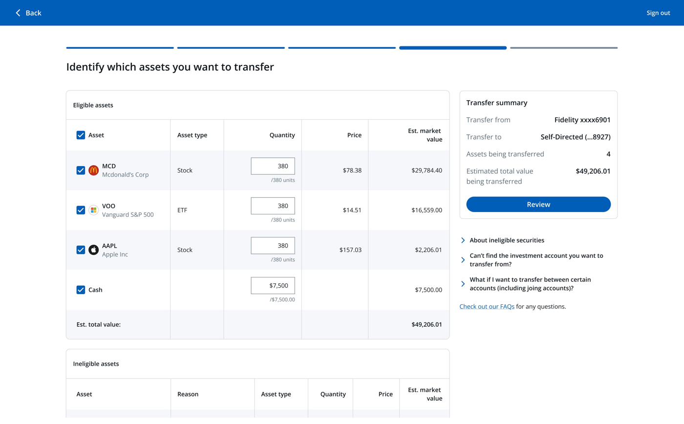 Step 4: identify assets to transfer
