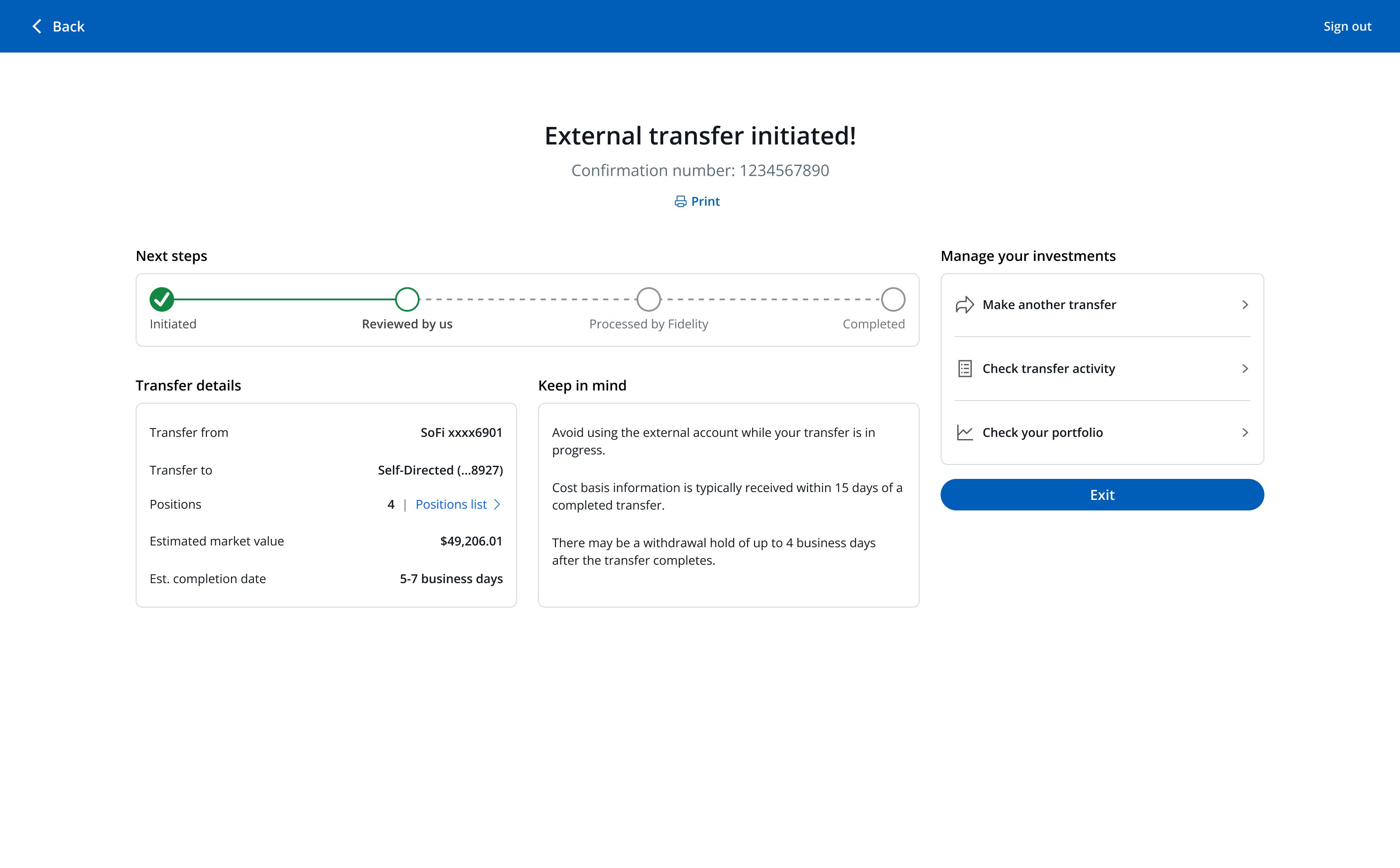 Step 6: external transfer initiated