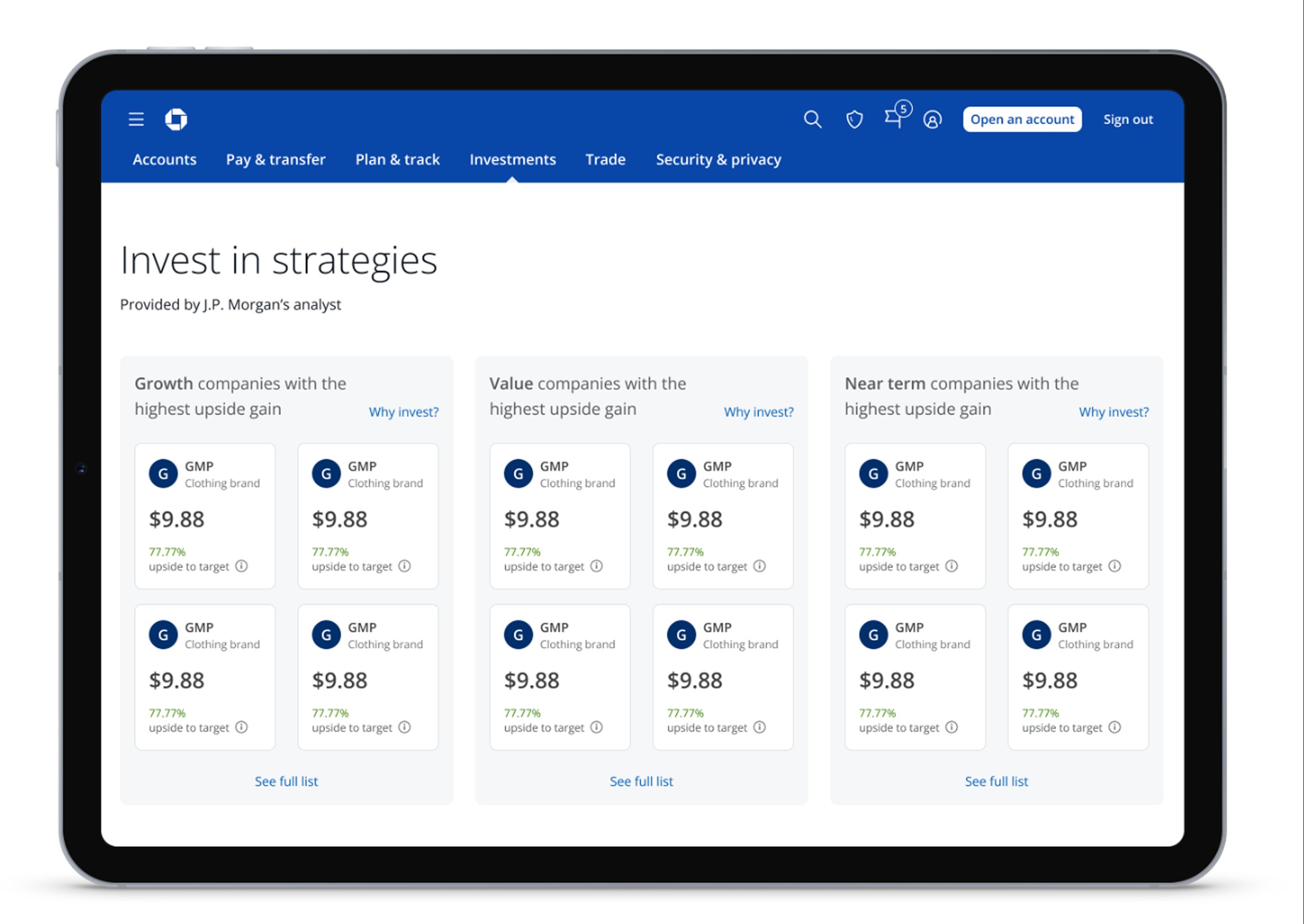 Test concept: investment strategies